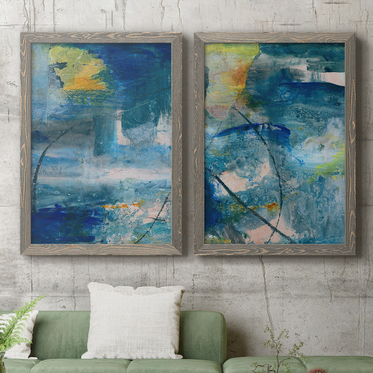 Spring Winds I - Premium Framed Canvas 2 Piece Set - Ready to Hang