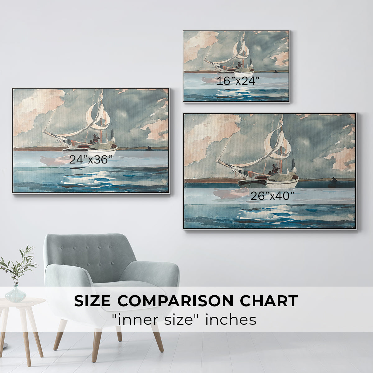 Sloop, Nassau, 1899 - Floater Framed Canvas Print