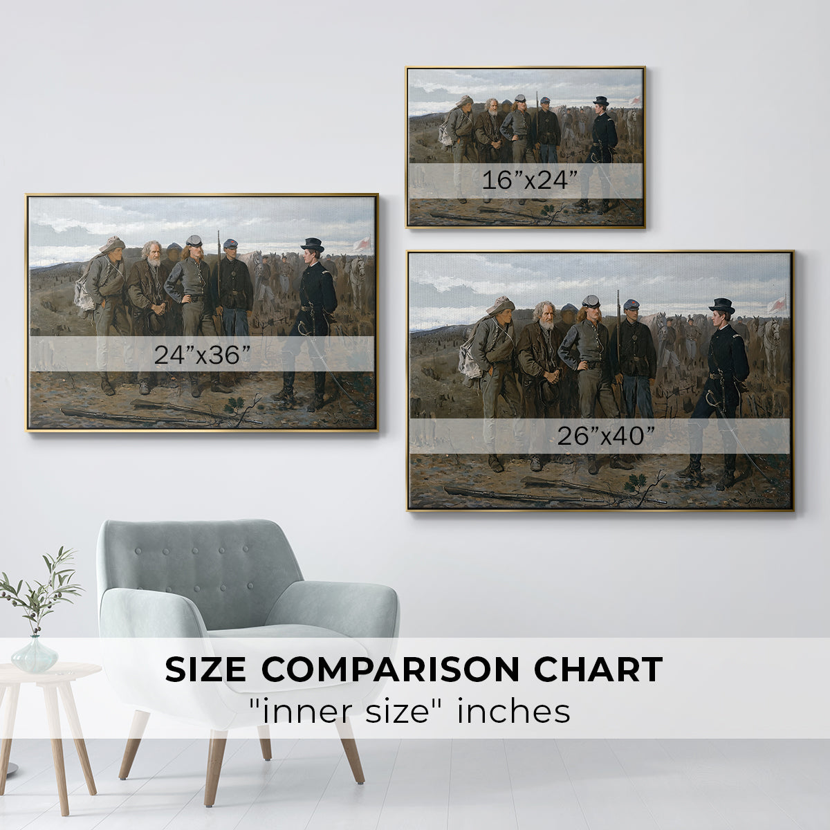 Prisoners from the Front, 1866 - Floater Framed Canvas Print