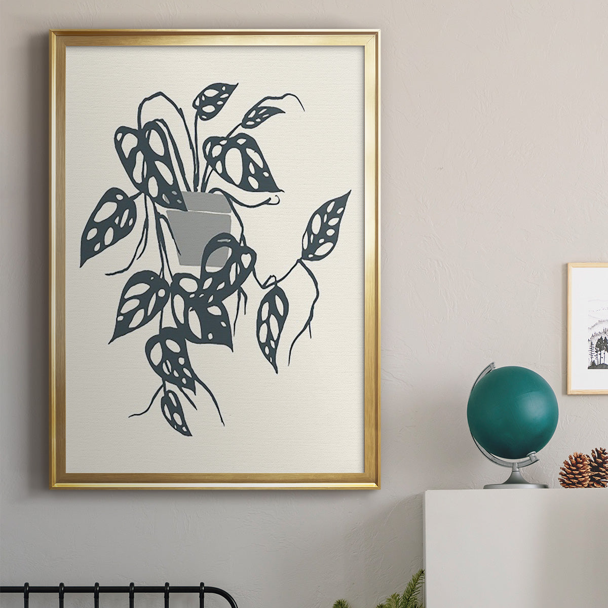 Growing Leaves VI - Modern Framed Canvas Print