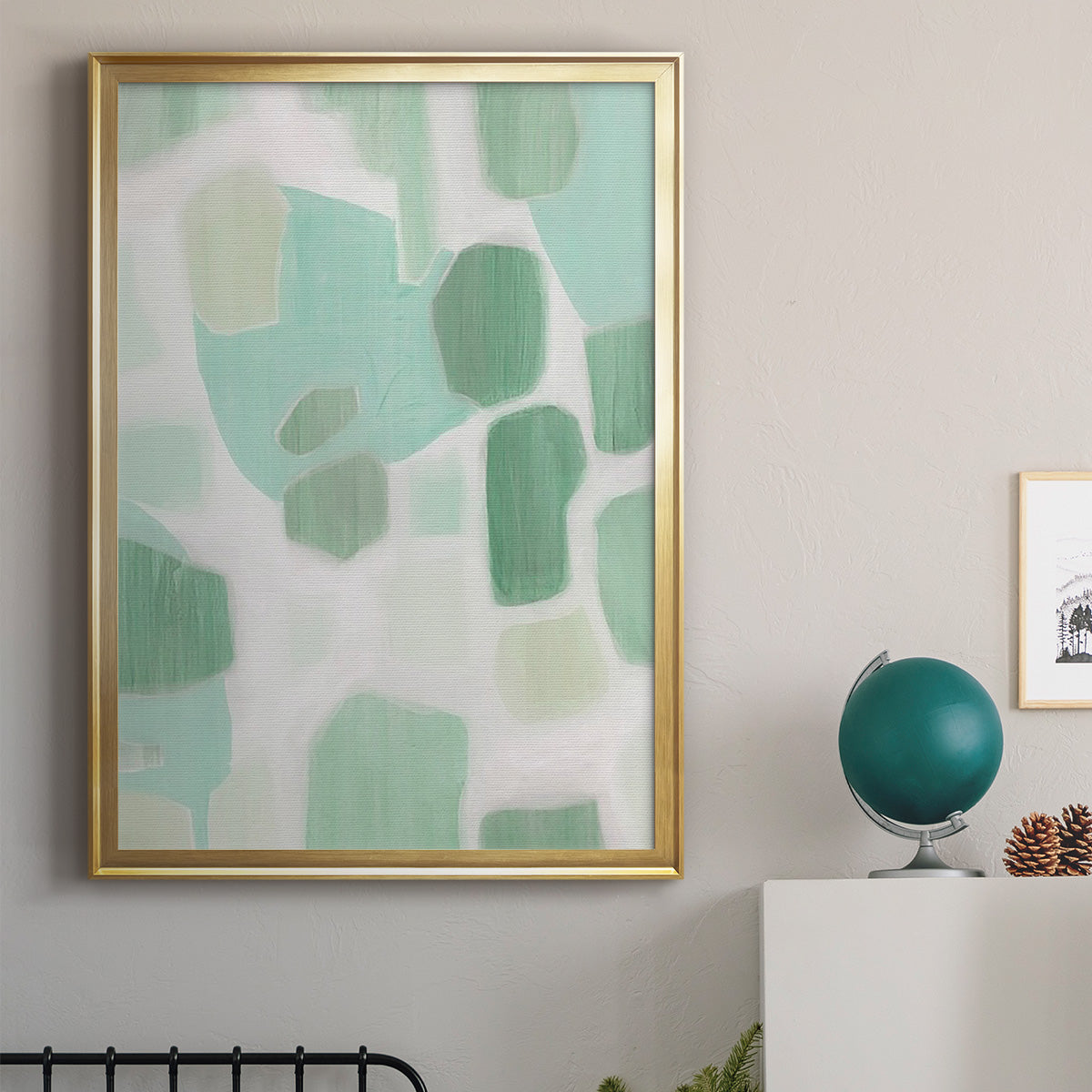 River Shapes II - Modern Framed Canvas Print