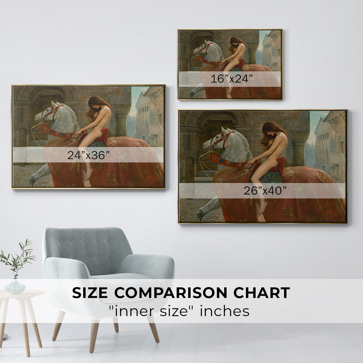 Lady Godiva, 1898 - Floater Framed Canvas Print