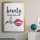 Beauty Starts With A Smile - Modern Framed Canvas Print