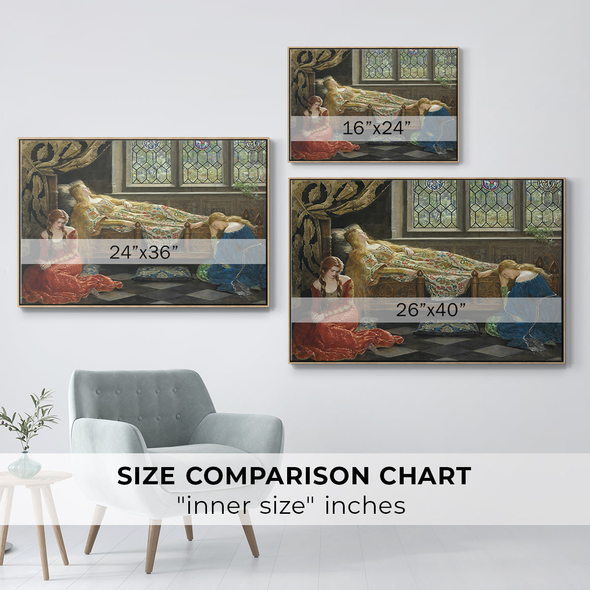 The Sleeping Beauty, 1921 - Floater Framed Canvas Print