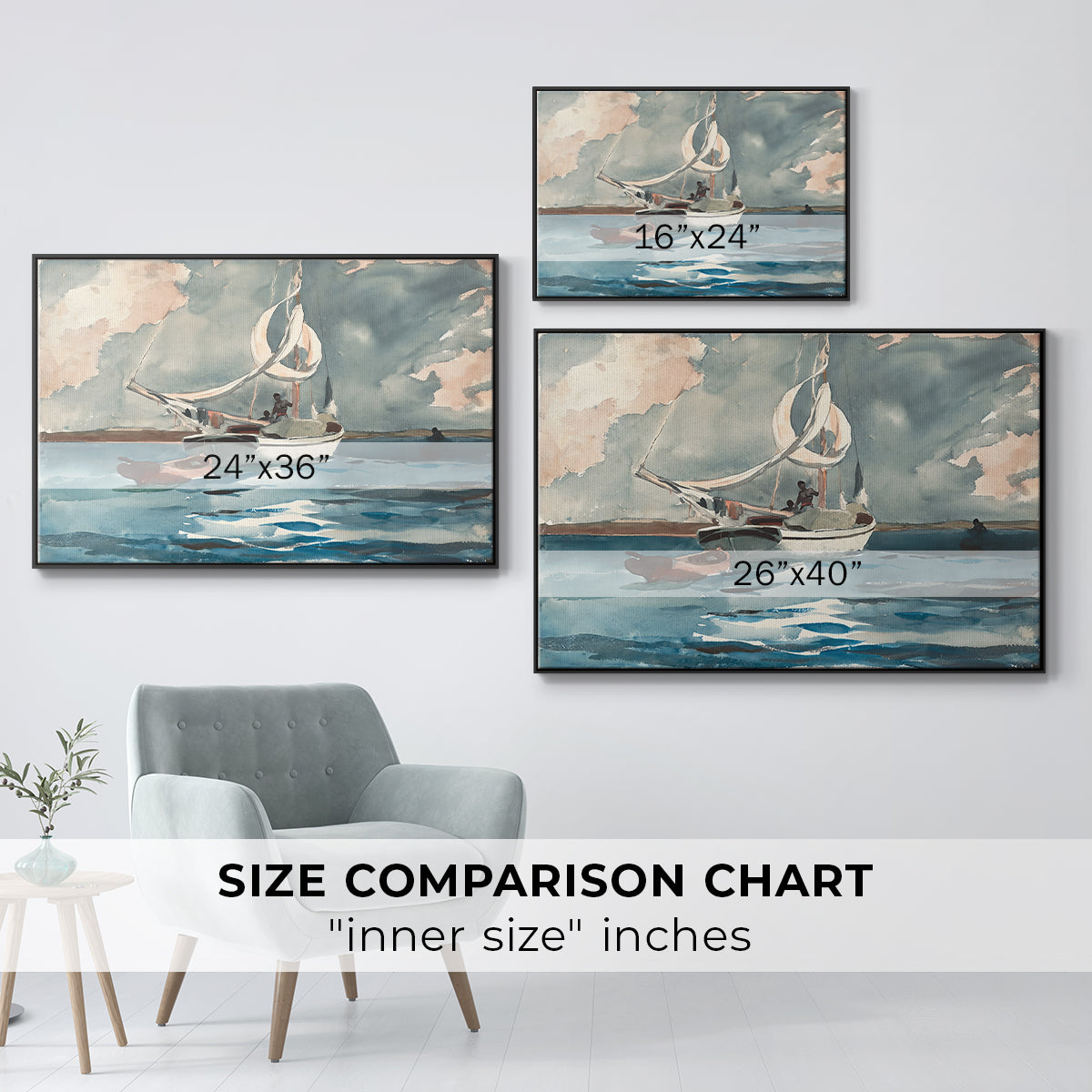 Sloop, Nassau, 1899 - Floater Framed Canvas Print