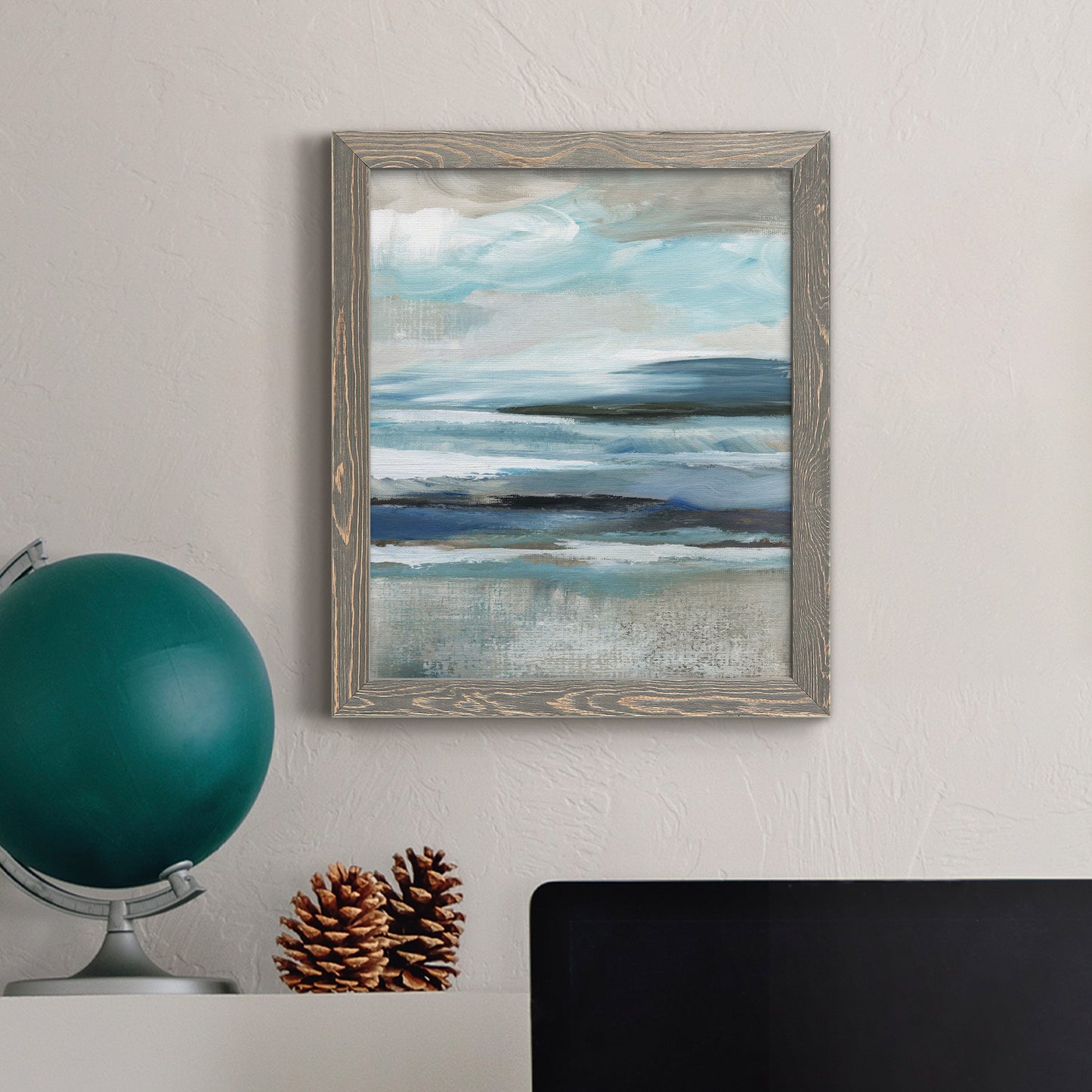 Distant Drama II - Barnwood Framed Canvas Print