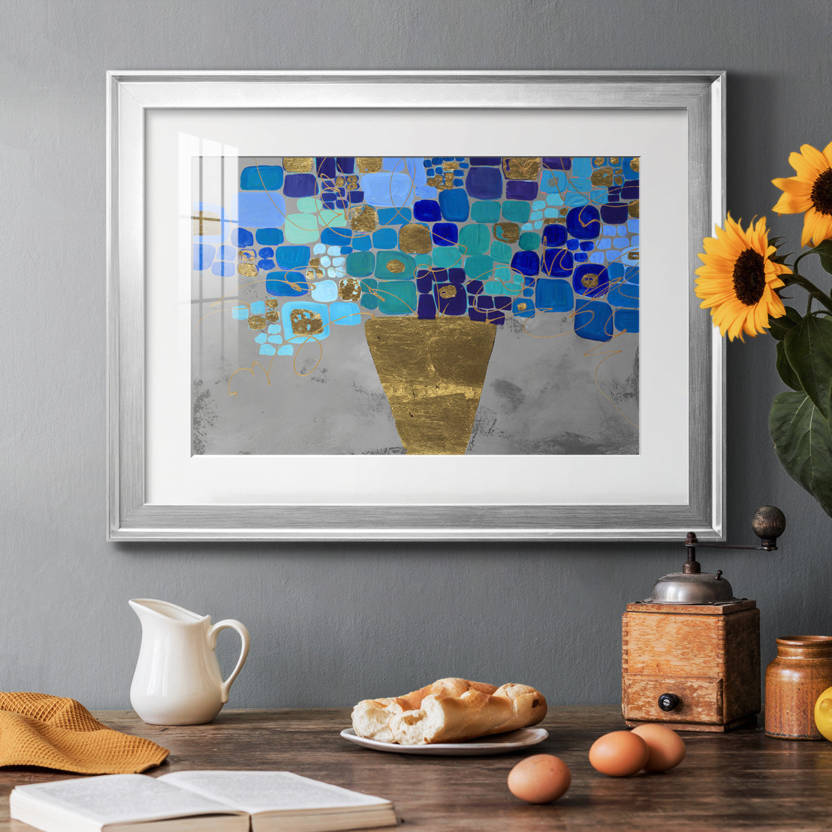 Blue Love - Modern Framed Art Print