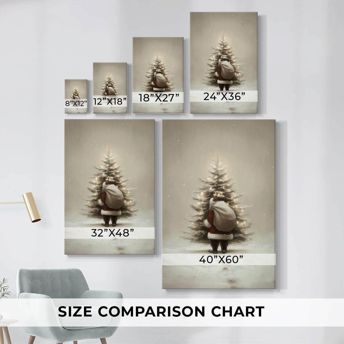 Night of Tinsel-Gold Snow - Canvas Art Print