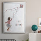 Girl Flying Kite - Modern Framed Canvas Print
