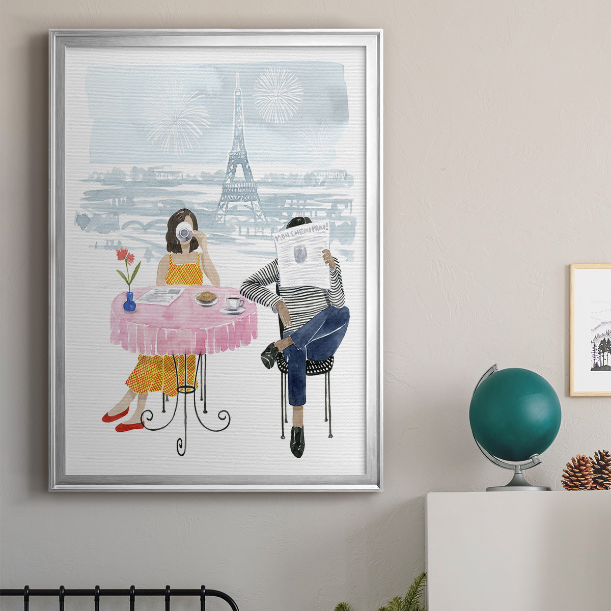 Paris in Love II - Modern Framed Canvas Print