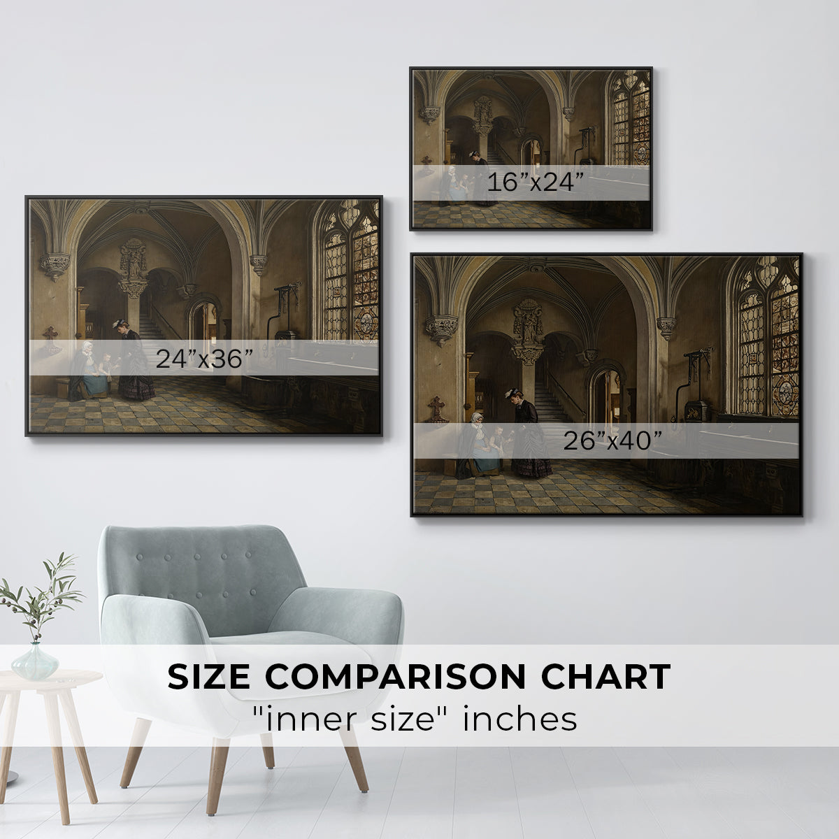 Interior of the Church of Saint Paul in Antwerp, c. 1865-1869 - Floater Framed Canvas Print