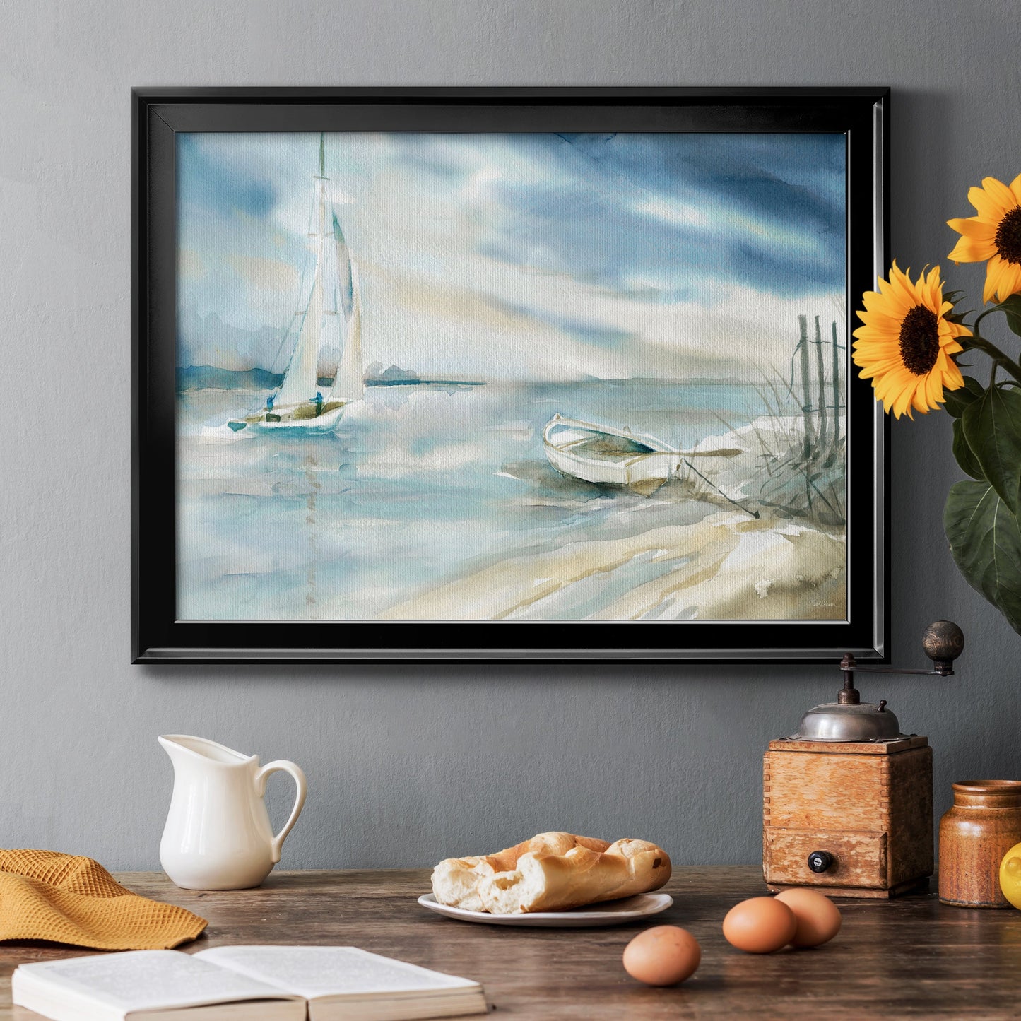 Subtle Sail - Modern Framed Canvas Print