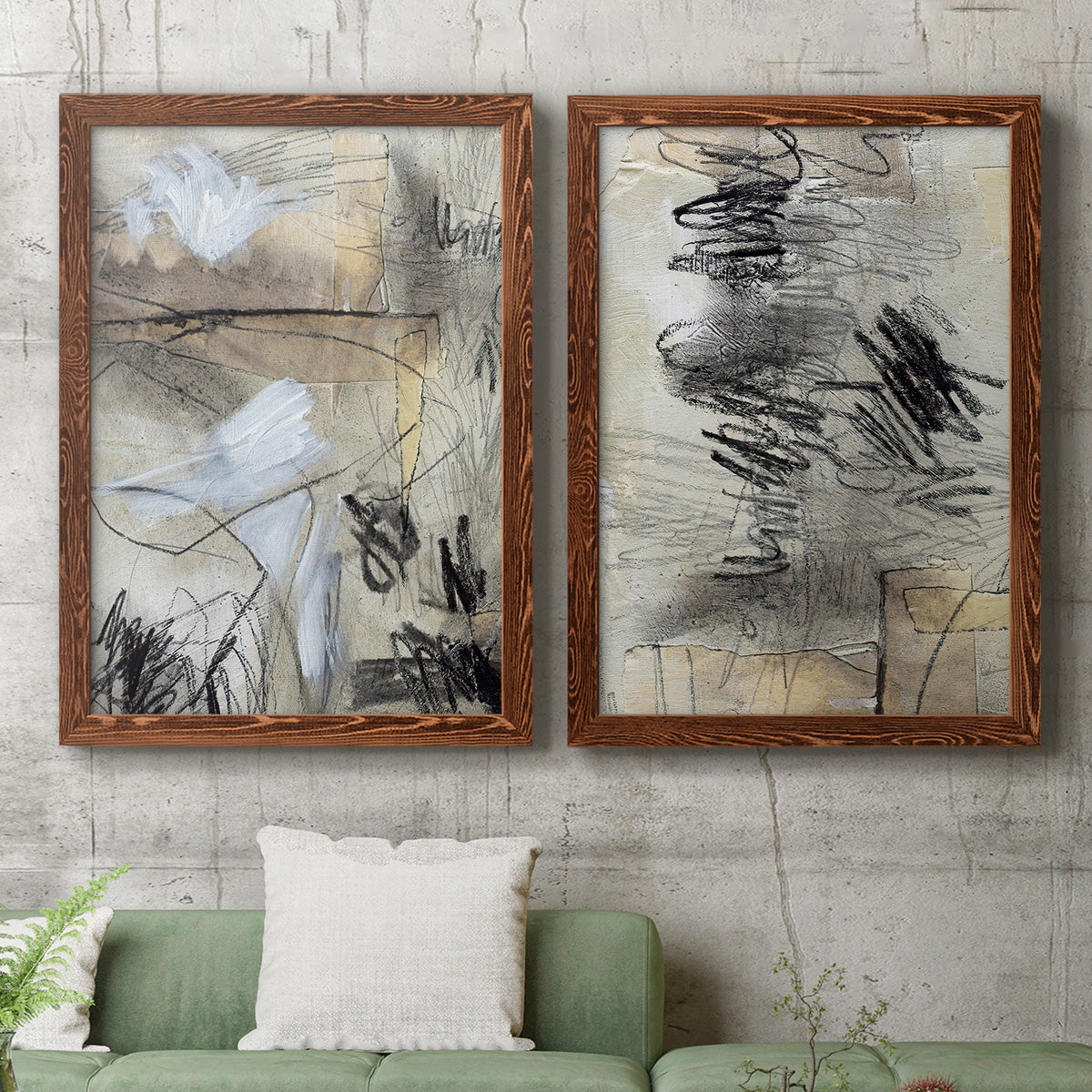 Masked Notes I - Premium Framed Canvas 2 Piece Set - Ready to Hang