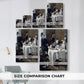 Size comparison chart for canvas art prints, showing multiple size options.