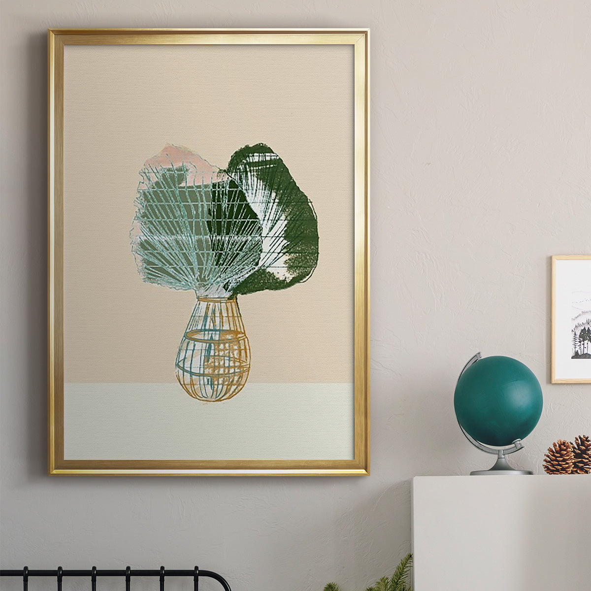 Woven Tropical Leaf II - Modern Framed Canvas Print