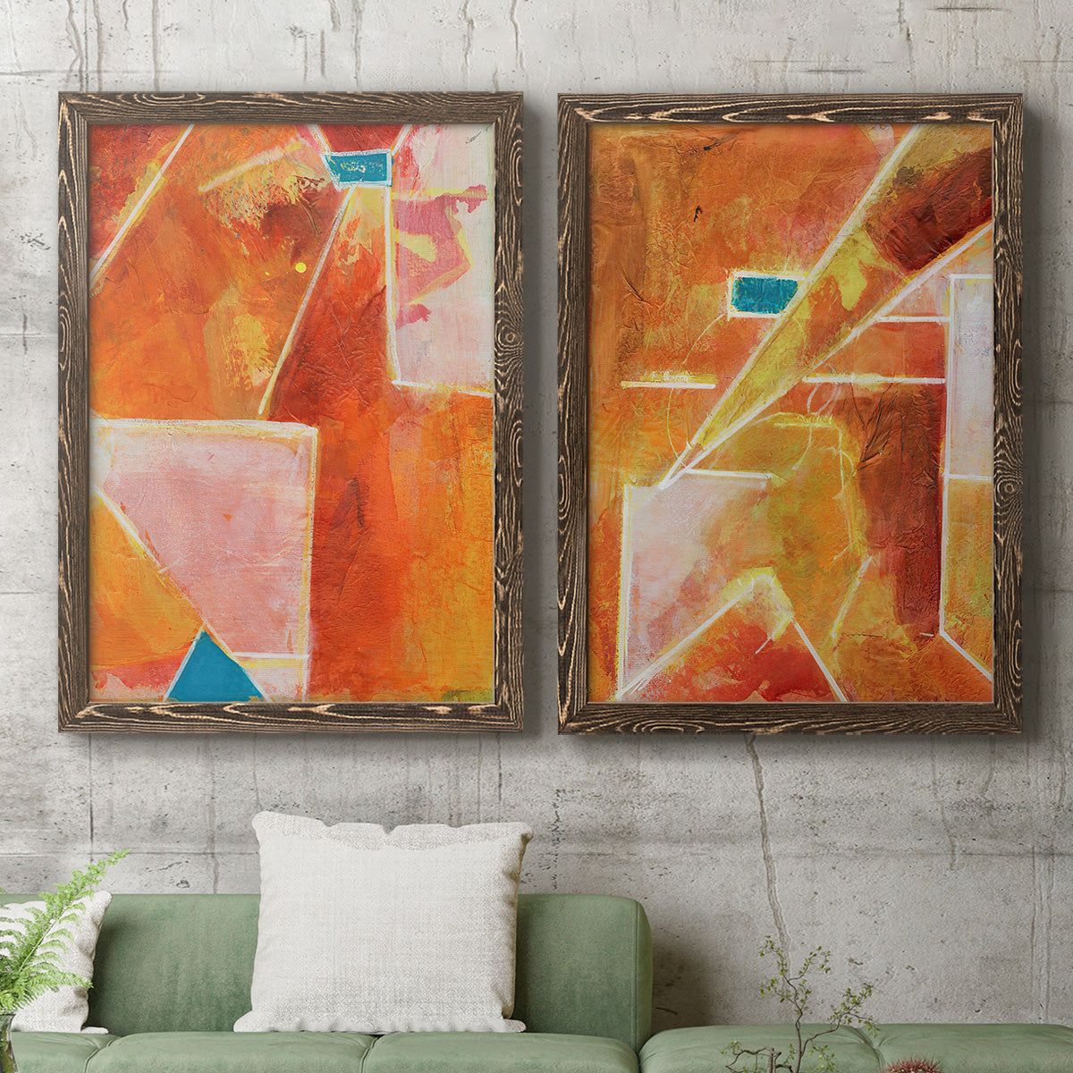 Primary Connection V - Premium Framed Canvas 2 Piece Set - Ready to Hang