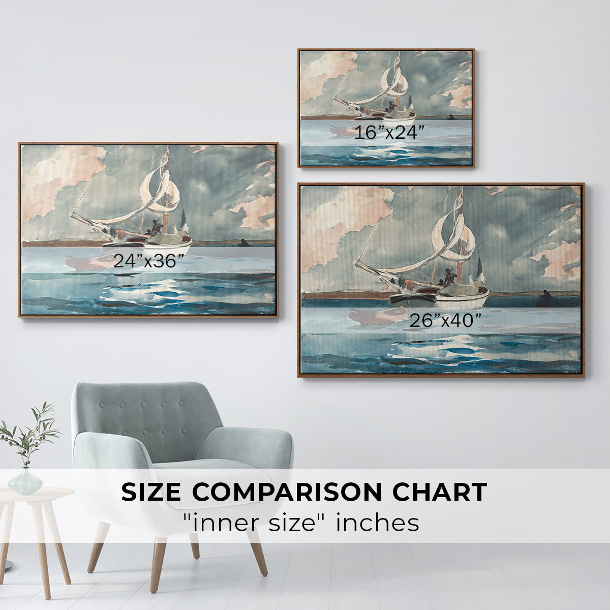 Sloop, Nassau, 1899 - Floater Framed Canvas Print