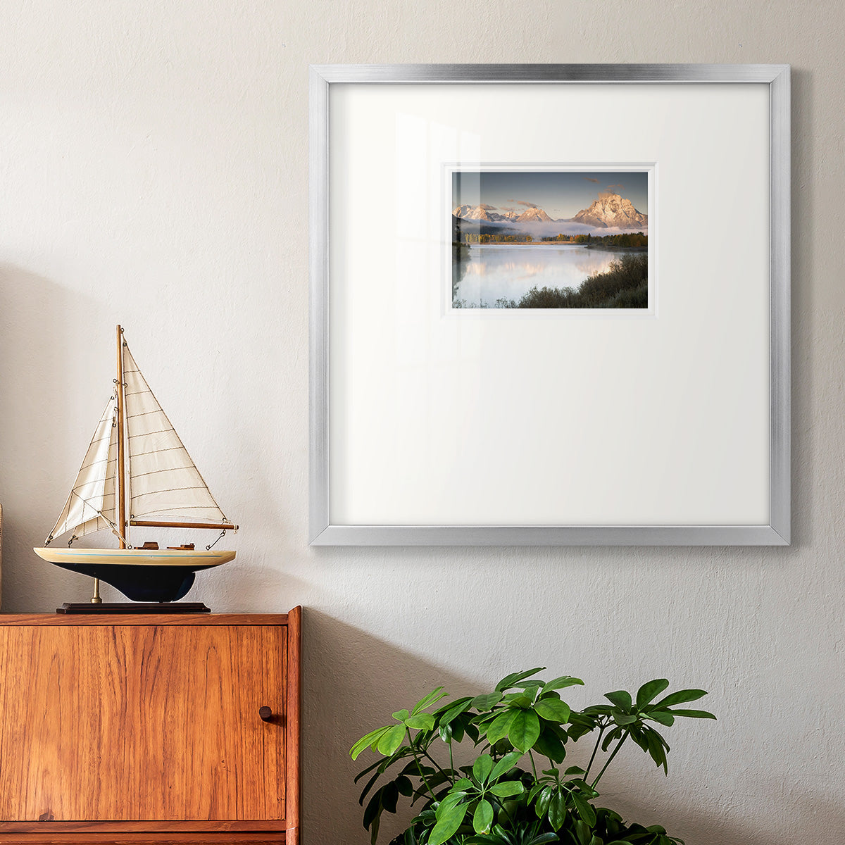 Snake River Fog Premium Framed Print Double Matboard