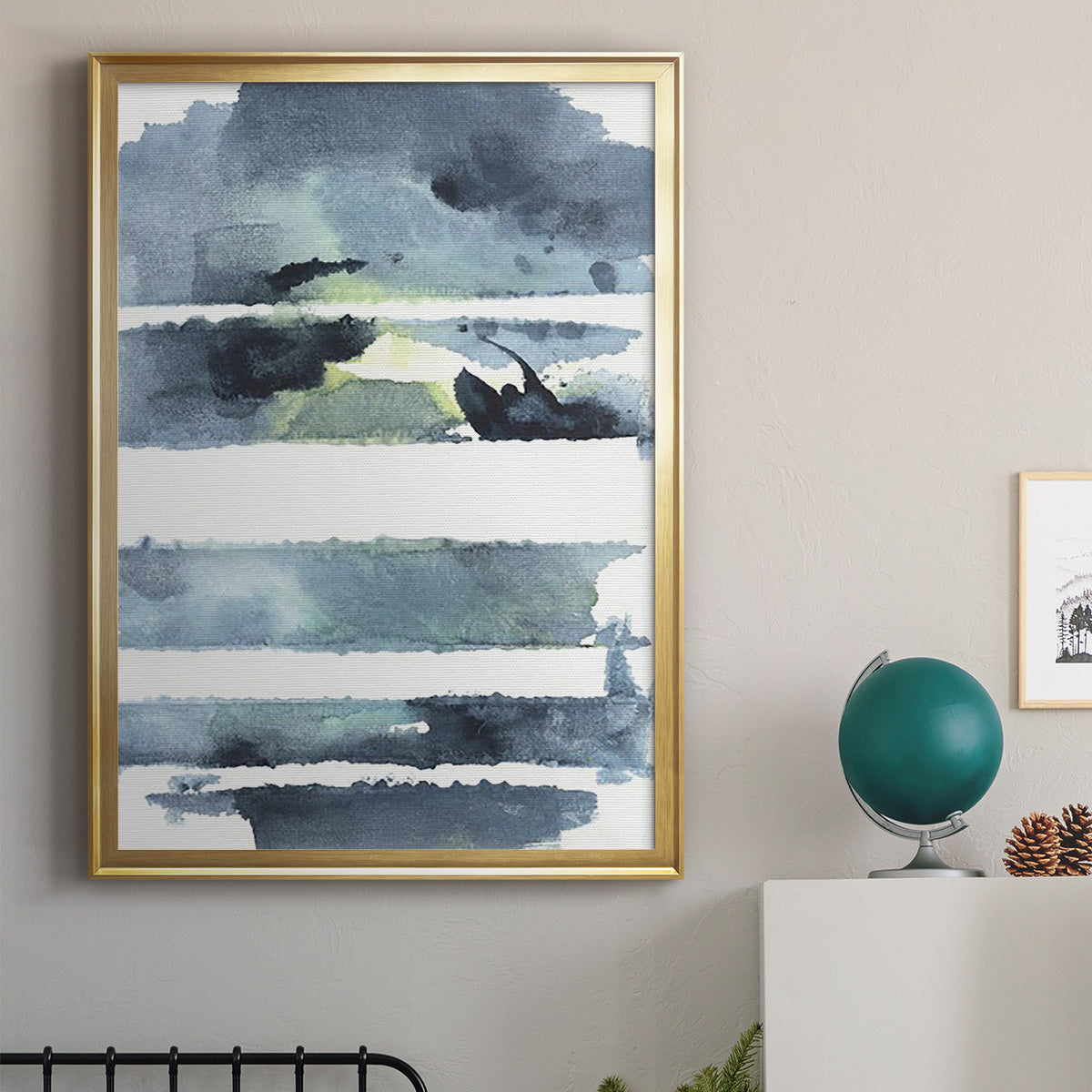 Blue Memories I - Modern Framed Canvas Print