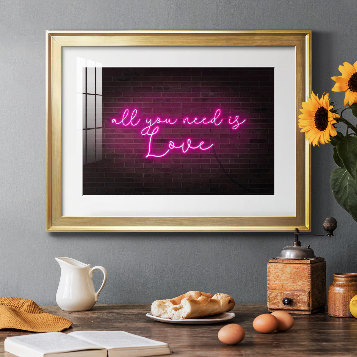 Neon Love I - Modern Framed Art Print