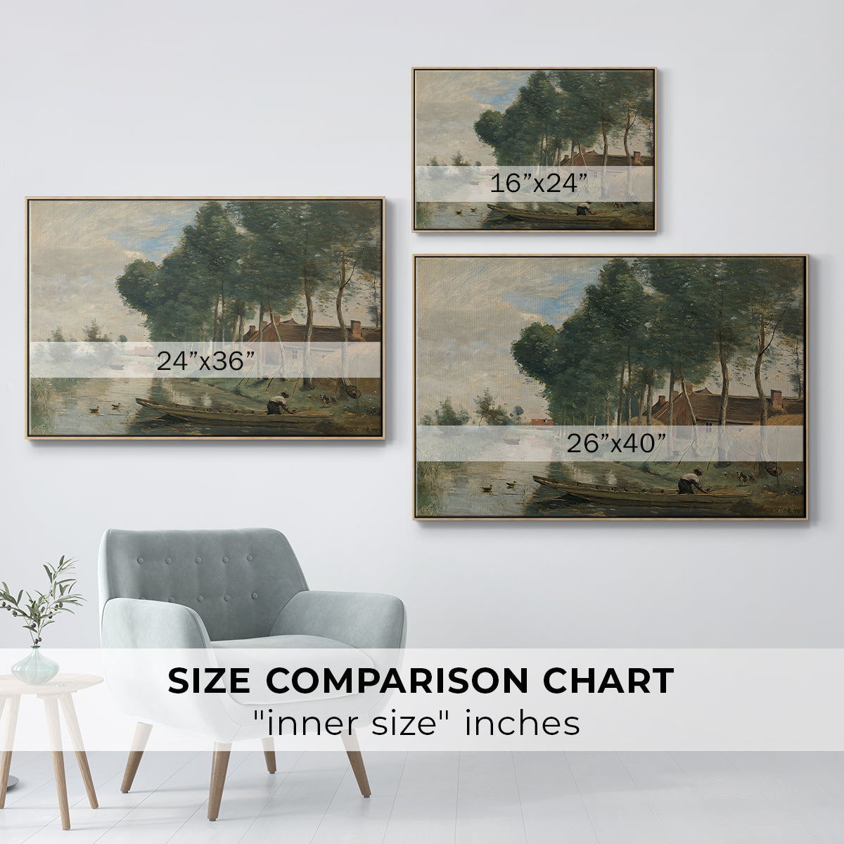 Landscape at Arleux-du-Nord, c. 1871-1874 - Floater Framed Canvas Print