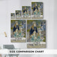 Size comparison chart for canvas art prints, showing multiple size options.