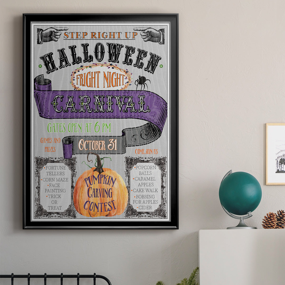 Carnival Sign - Modern Framed Canvas Print