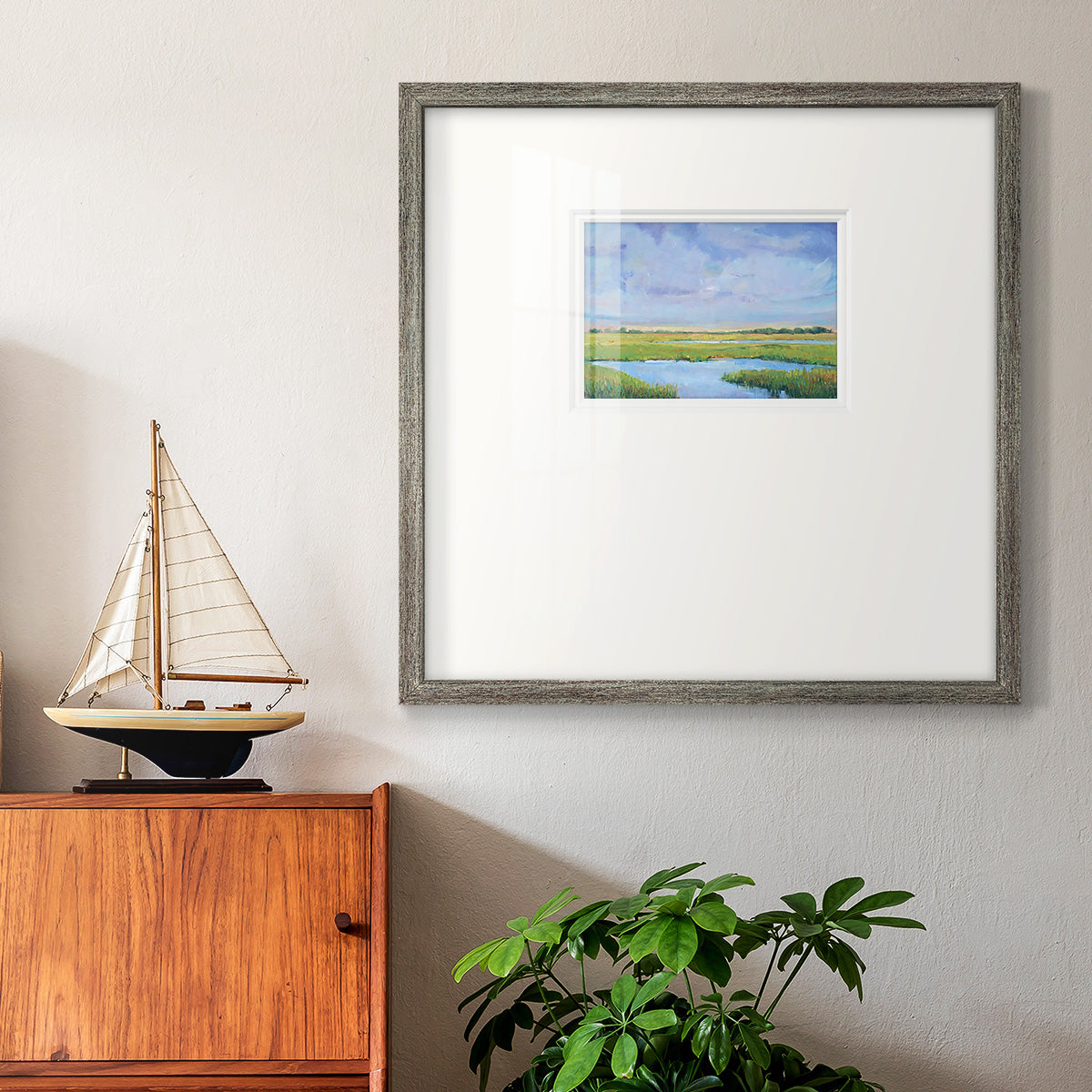 Summer Marsh I - Double Matboard Framed Print