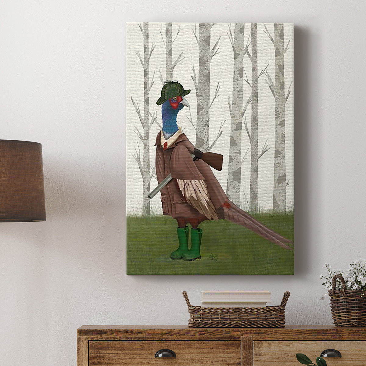 Pheasant Shooting Party 5 Premium Gallery Wrapped Canvas - Ready to Hang