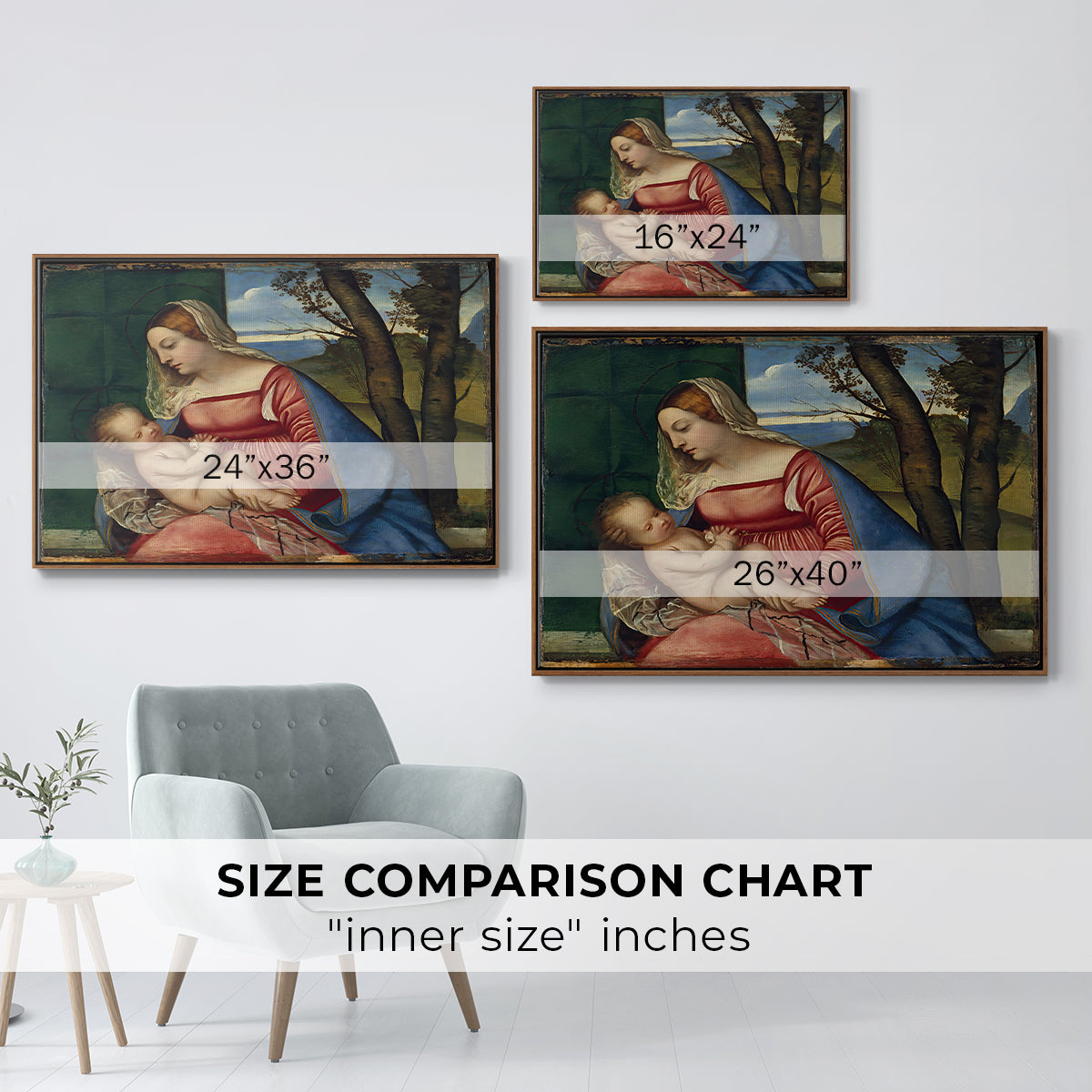 Madonna and Child, c. 1508 - Floater Framed Canvas Print