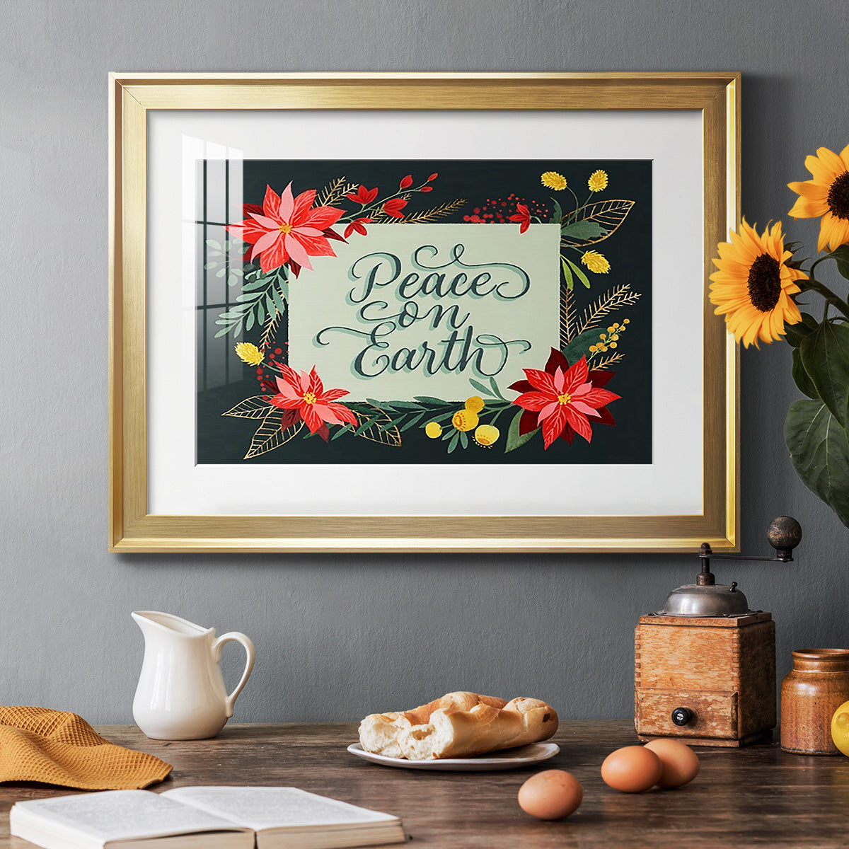 Bright Christmas Night  II - Modern Framed Art Print