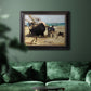 Impressionist nautical work scene by Édouard Manet in an ornate black frame with gilded inner detail displayed in a dark-toned interior setting.