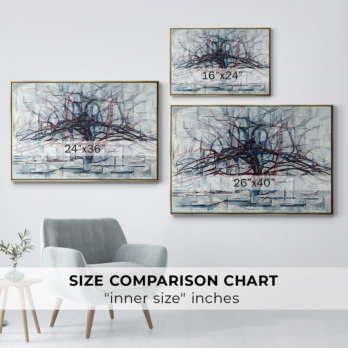 Horizontal Tree, 1912 - Floater Framed Canvas Print