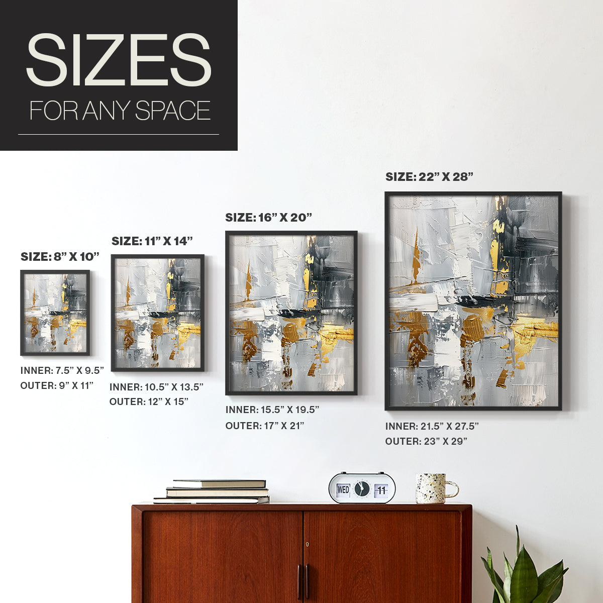 Abstract Series CLXIII - Restickable Framed Art Set