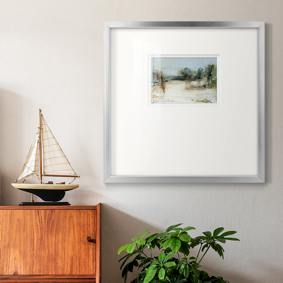 Wintery Horizon III Premium Framed Print Double Matboard