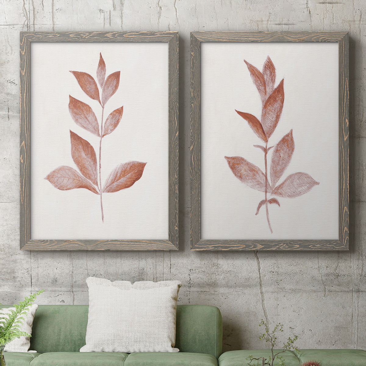 Red Leaf I - Premium Framed Canvas 2 Piece Set - Ready to Hang