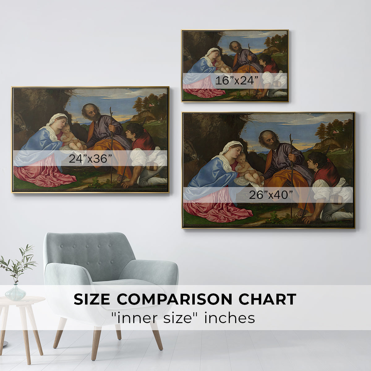 The Holy Family with a Shepherd, c. 1510 - Floater Framed Canvas Print
