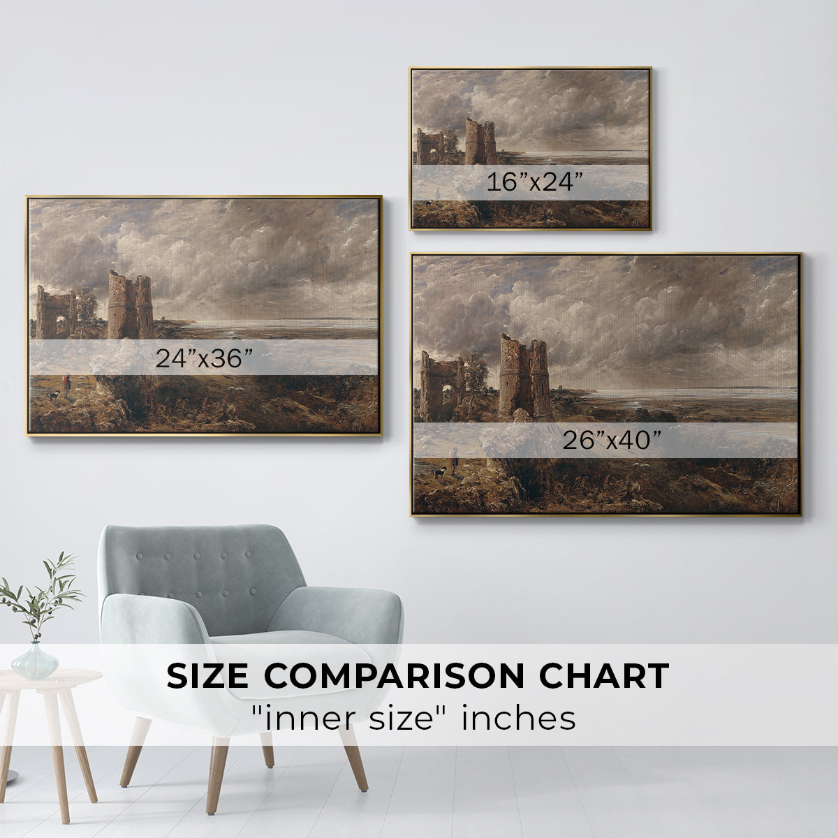 Hadleigh Castle, Mouth of Thames, c. 1829 - Floater Framed Canvas Print