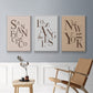 Neutral City Center Type I - Framed Premium Gallery Wrapped Canvas L Frame 3 Piece Set - Ready to Hang