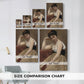 Size comparison chart for canvas art prints, showing multiple size options.