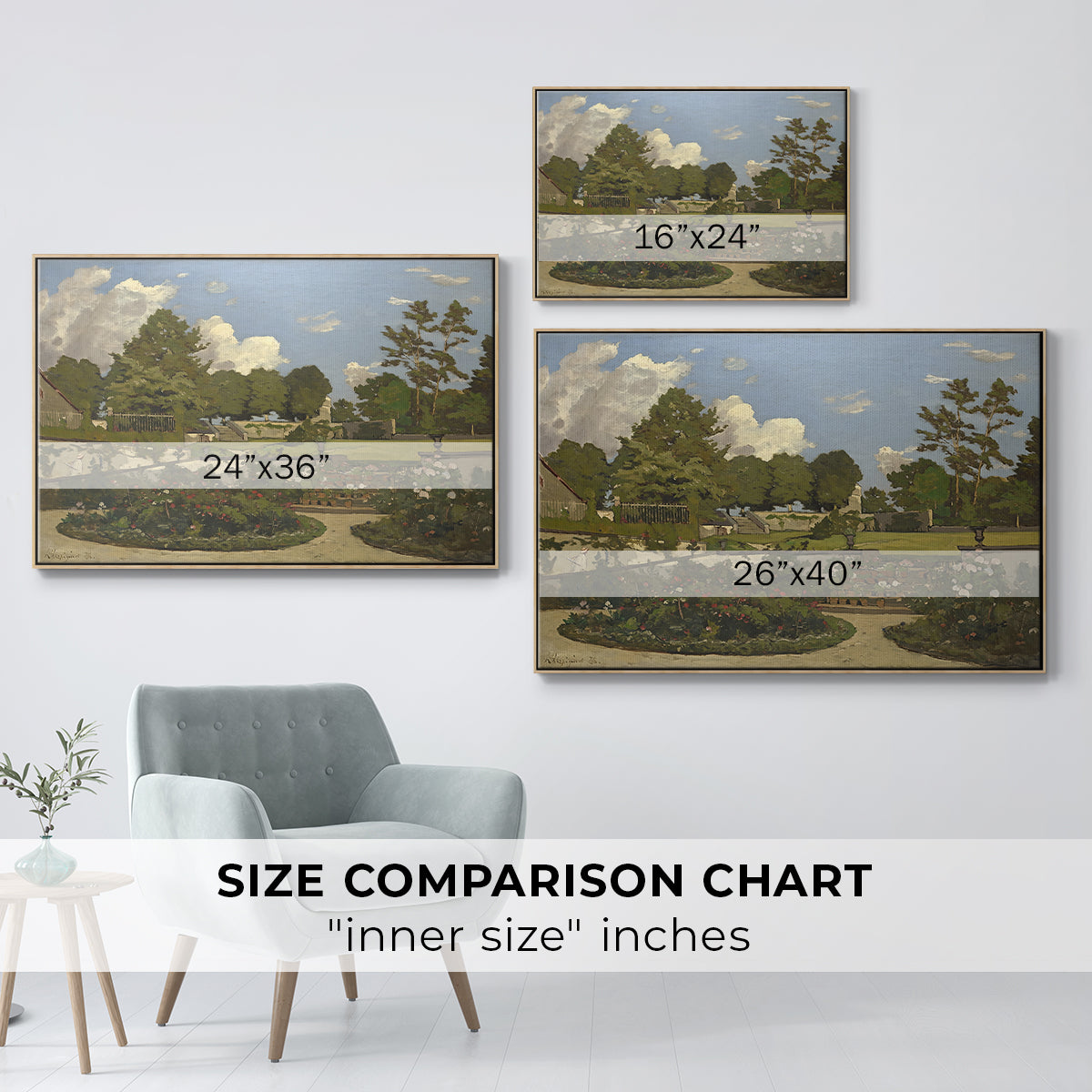 The Painter's Garden at Saint-Privé, 1886 - Floater Framed Canvas Print