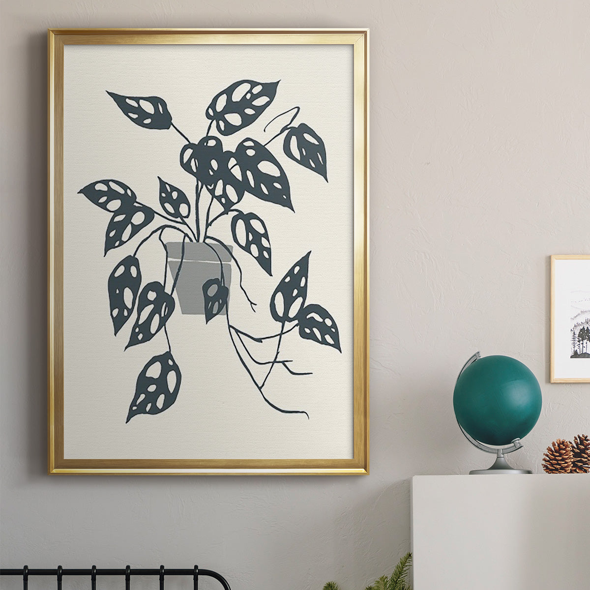 Growing Leaves I - Modern Framed Canvas Print