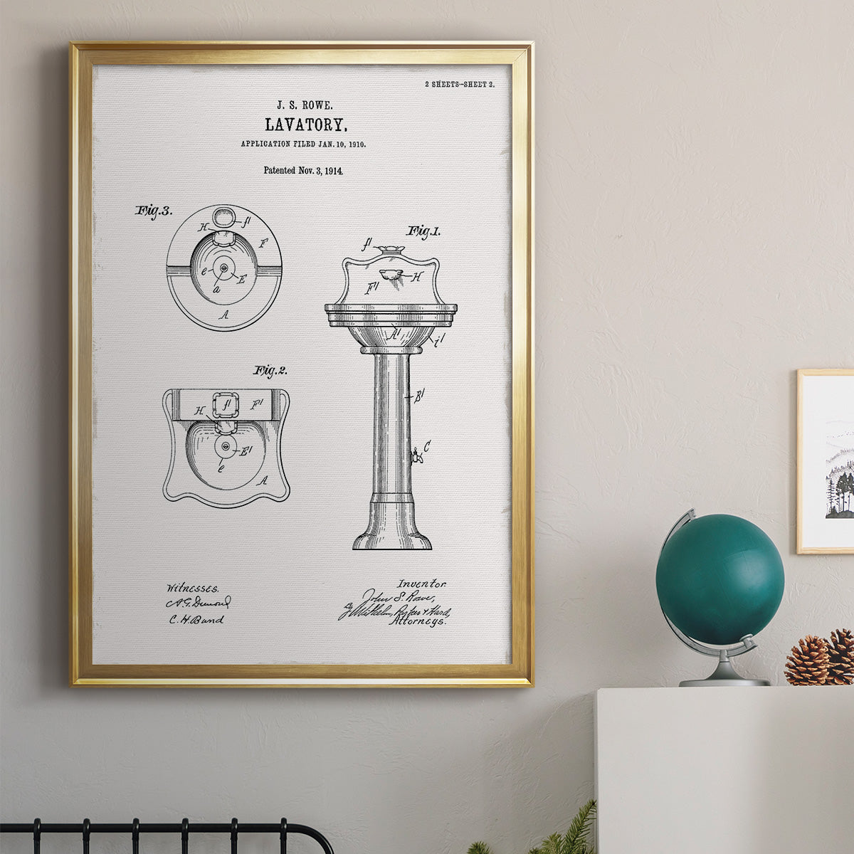 Vintage Sink I - Modern Framed Canvas Print