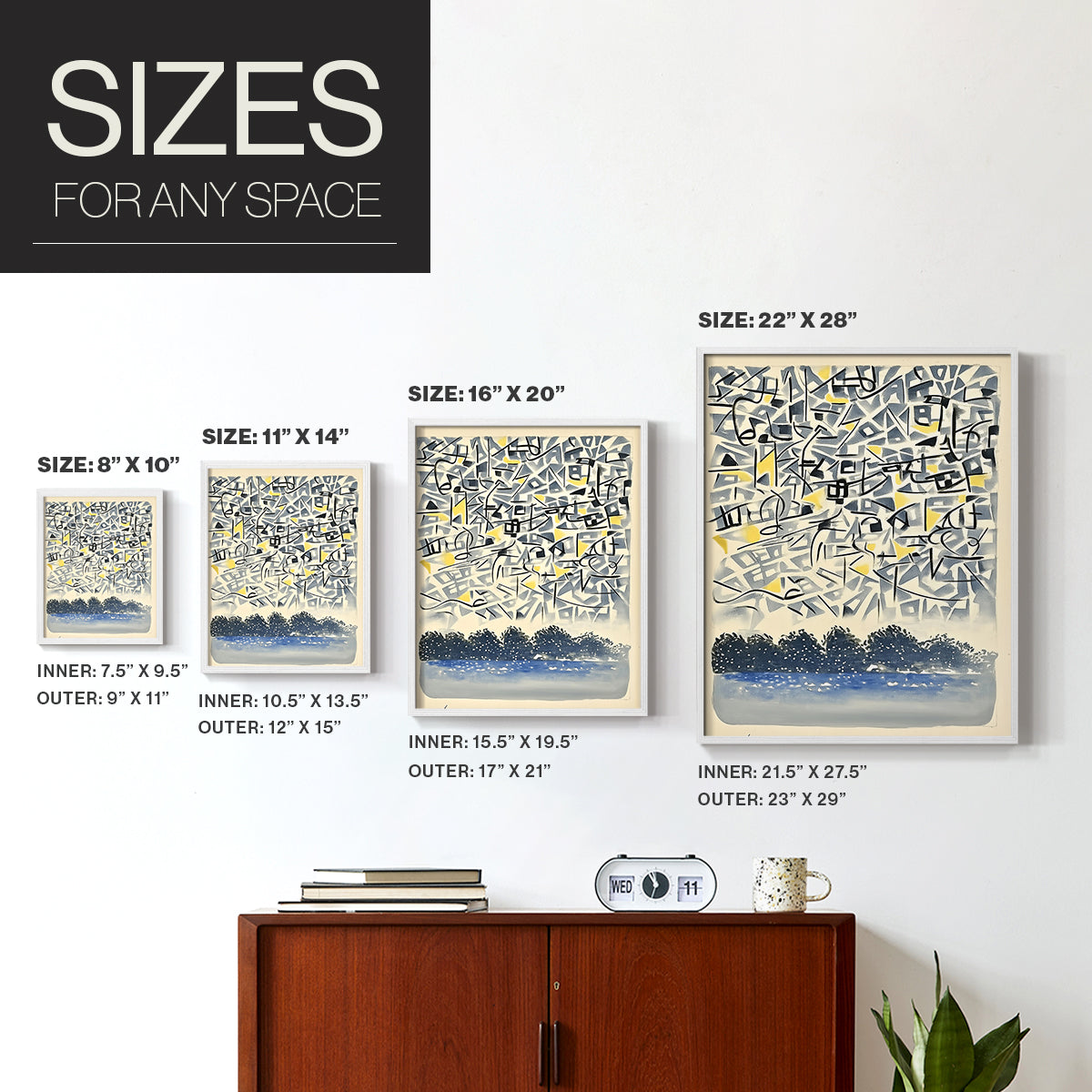 Abstract Series CXCII - Restickable Framed Art Set