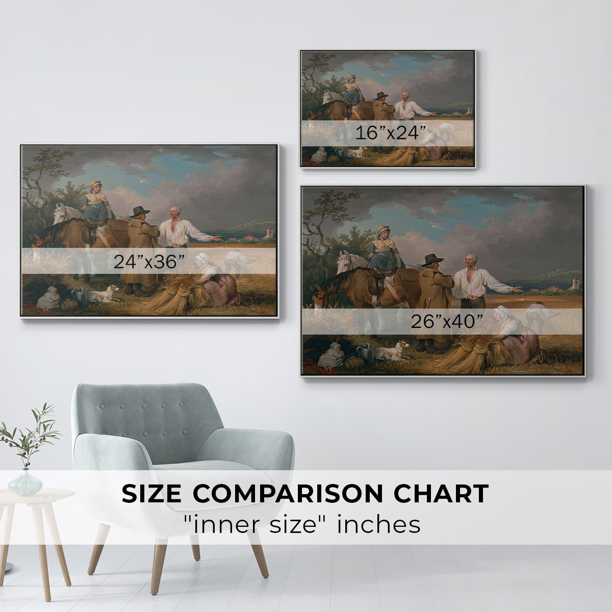 The Reapers, 1800 - Floater Framed Canvas Print