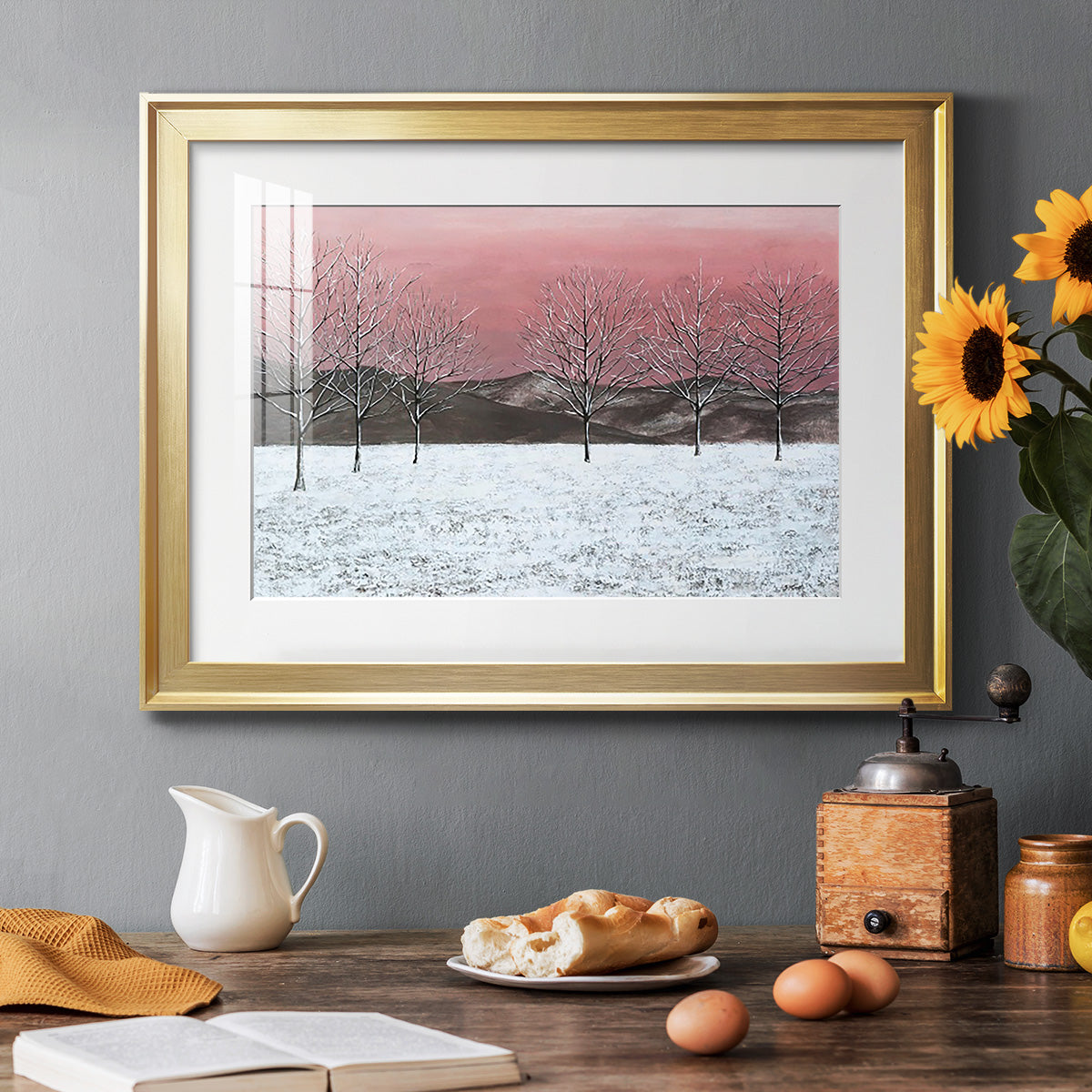 Sunset Snowfall I Premium Framed Print - Ready to Hang