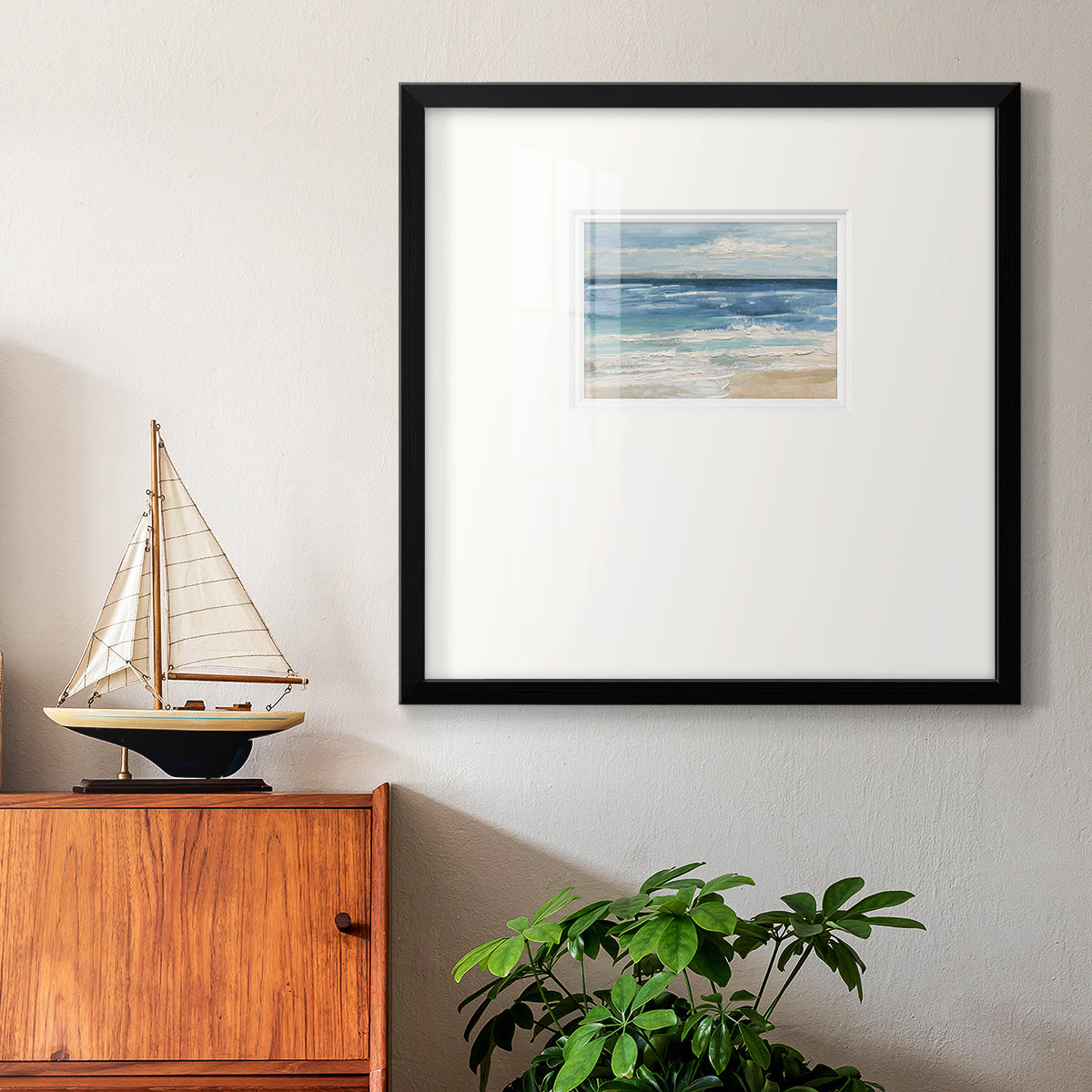 Ocean Waves I Premium Framed Print Double Matboard