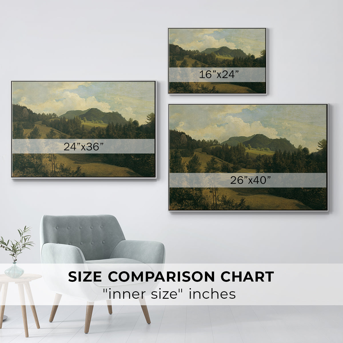 Landscape near Miesenbach, c. 1830 - Floater Framed Canvas Print