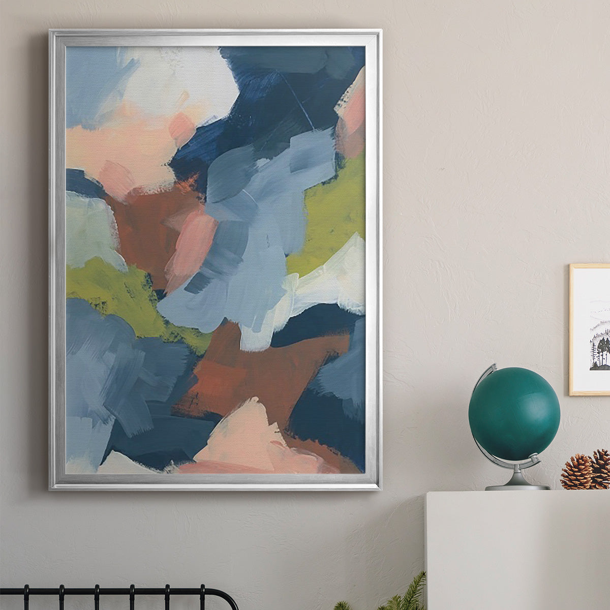 Soft Indigo Atmosphere II - Modern Framed Canvas Print