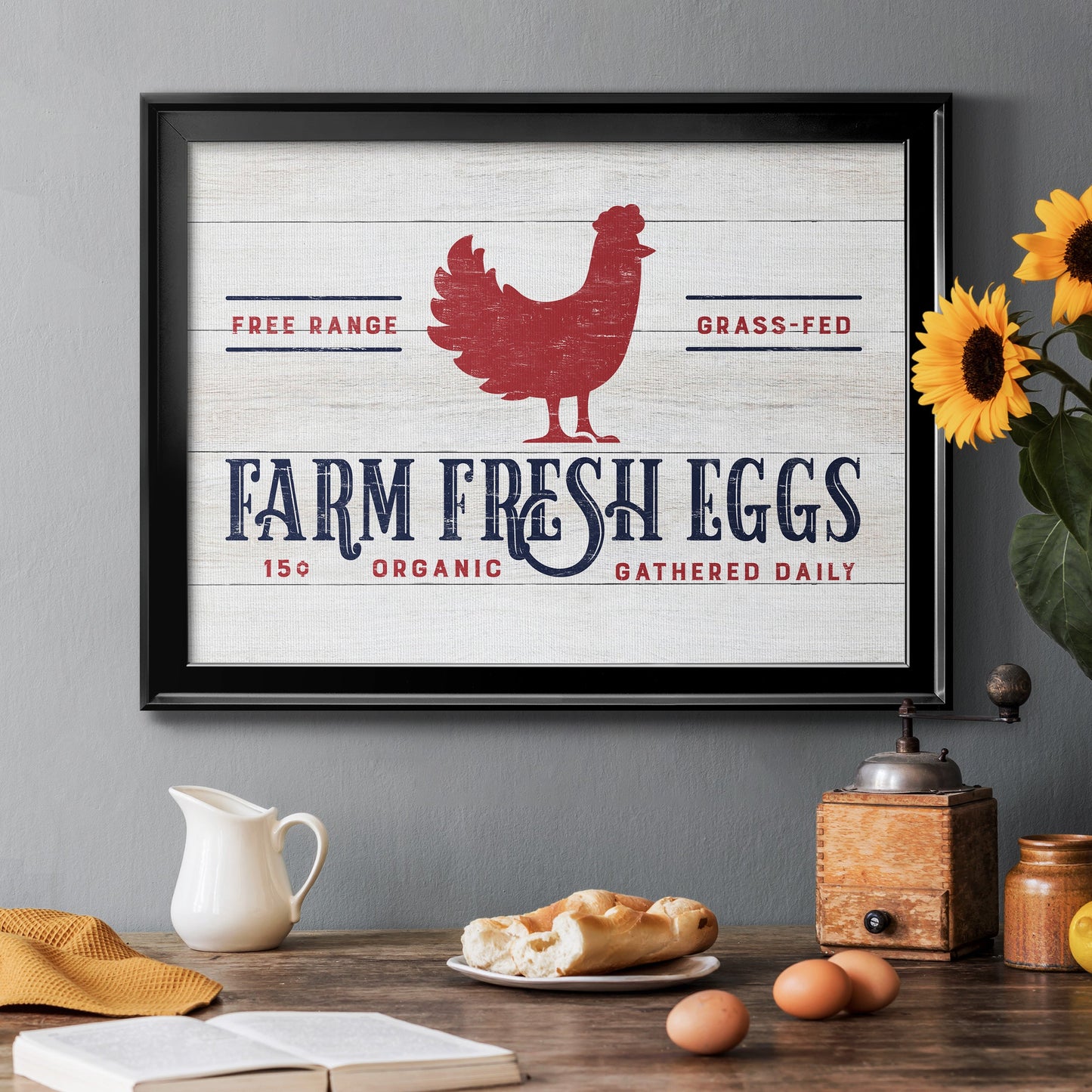 Farm Fresh Eggs Premium Classic Framed Canvas - Ready to Hang